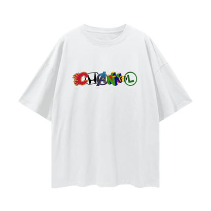 Chanel Logo 90s Vintage Like Graphic Oversized T Shirt