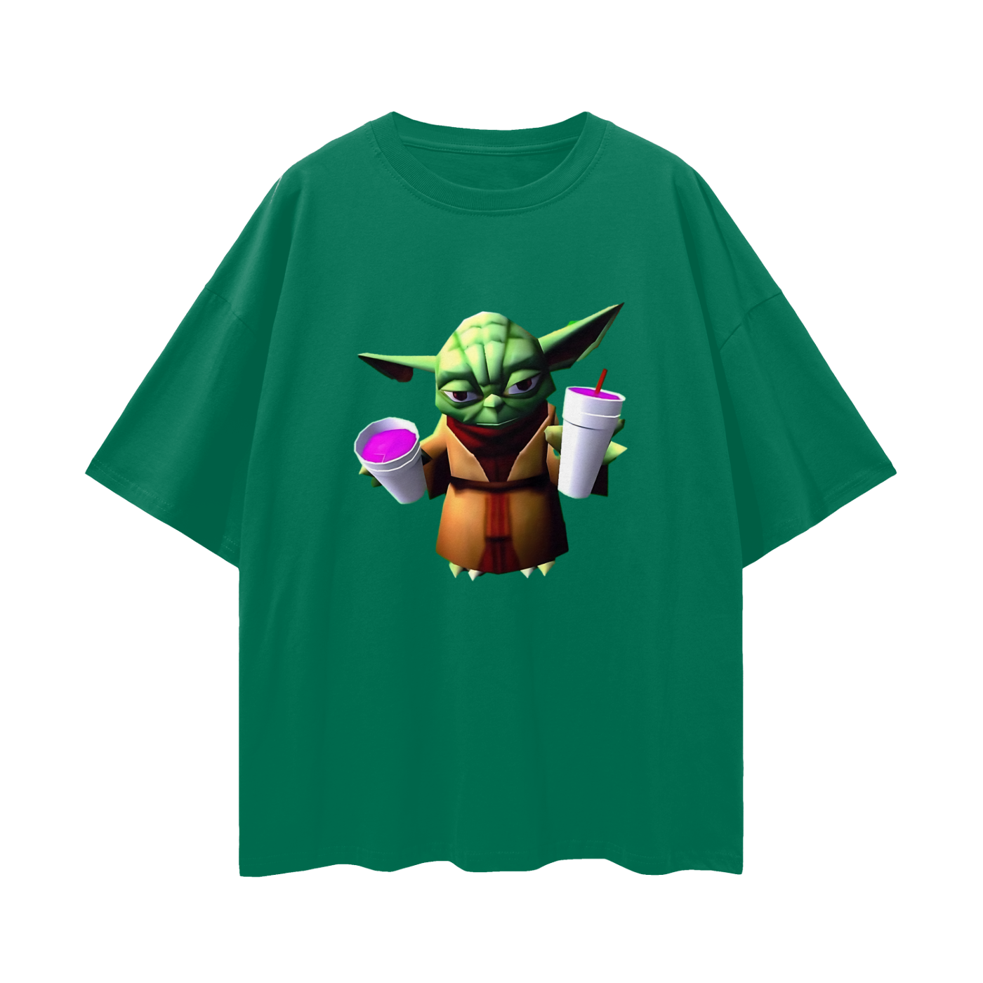 Funny Yoda Star Wars Double Cup Y2K Vintage Like Graphic Oversized T Shirt