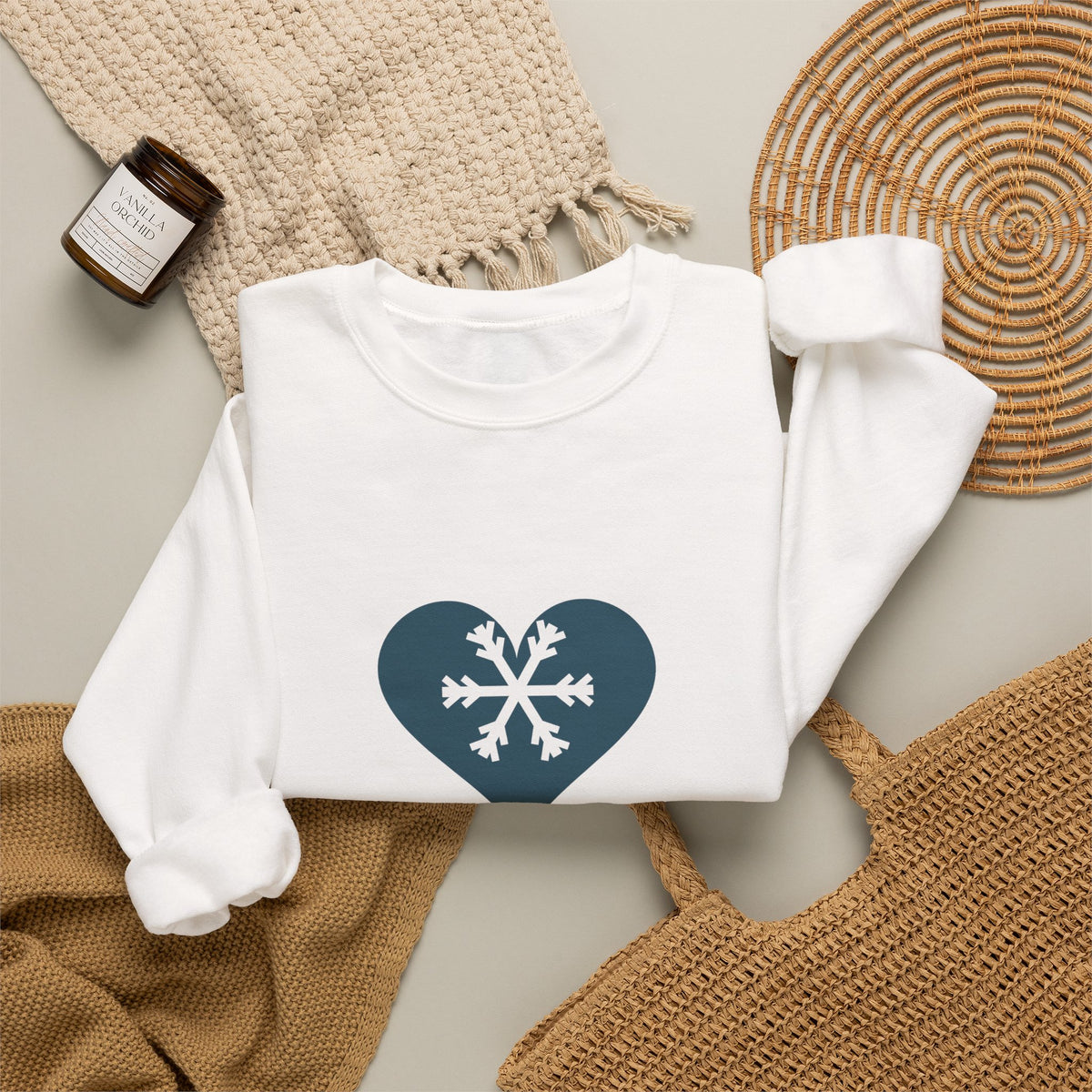 Winter Sweatshirt for Women, Snowy Mood Fierce Heart Crewneck, Christmas Gift for Her, Cozy Snow Season Sweatshirt