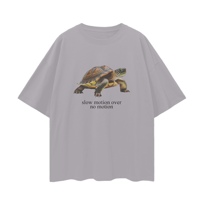 Funny Slow Motion Over No Motion Turtle Vintage Like Graphic Oversized T Shirt