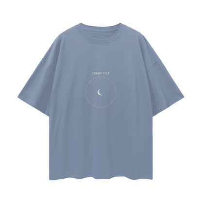 Cosmic Cult Oversized T-Shirt | Vintage Celestial Streetwear Graphic