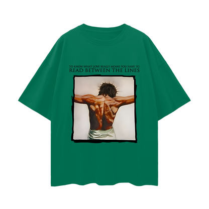 Religious Jesus Read Between The Lines Graphic Oversized T Shirt