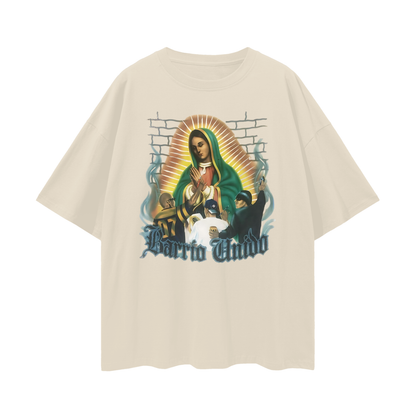 Vintage Like Barrio United Graffiti Virgen De Guadalupe Oversized T Shirt
