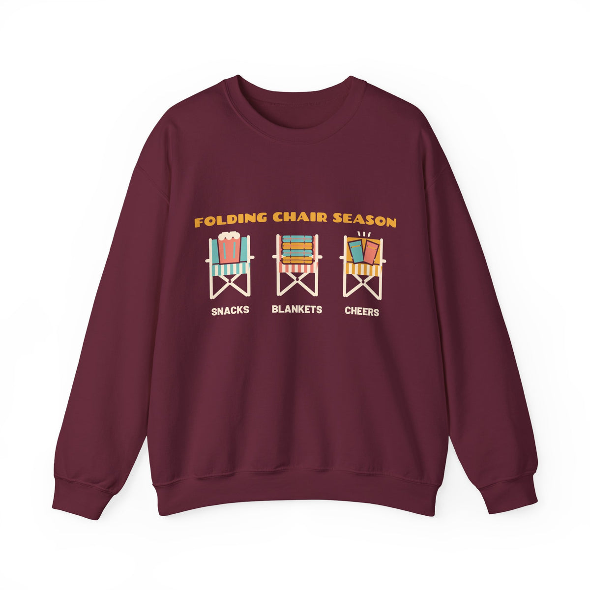 Sports Mom Sweatshirt, Folding Chair Season Varsity Crewneck, Soccer Mom Baseball Mom Sweatshirt, Gift for Mom