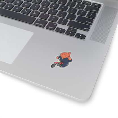 Funny Fish On Dirt Bike Sticker