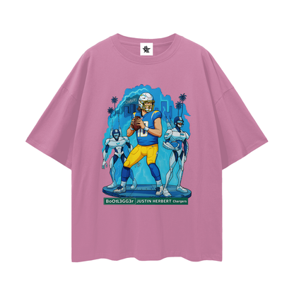 Vintage/Y2K Chargers Justin Herbert Downtown Bootlegger Oversized T Shirt