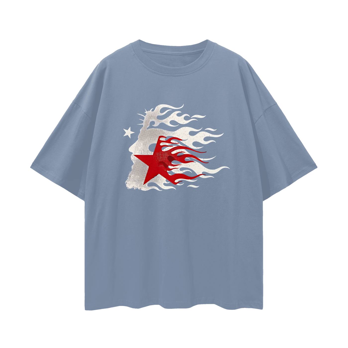 Religious Jesus Hellstar Logo  Like Graphic Oversized T Shirt