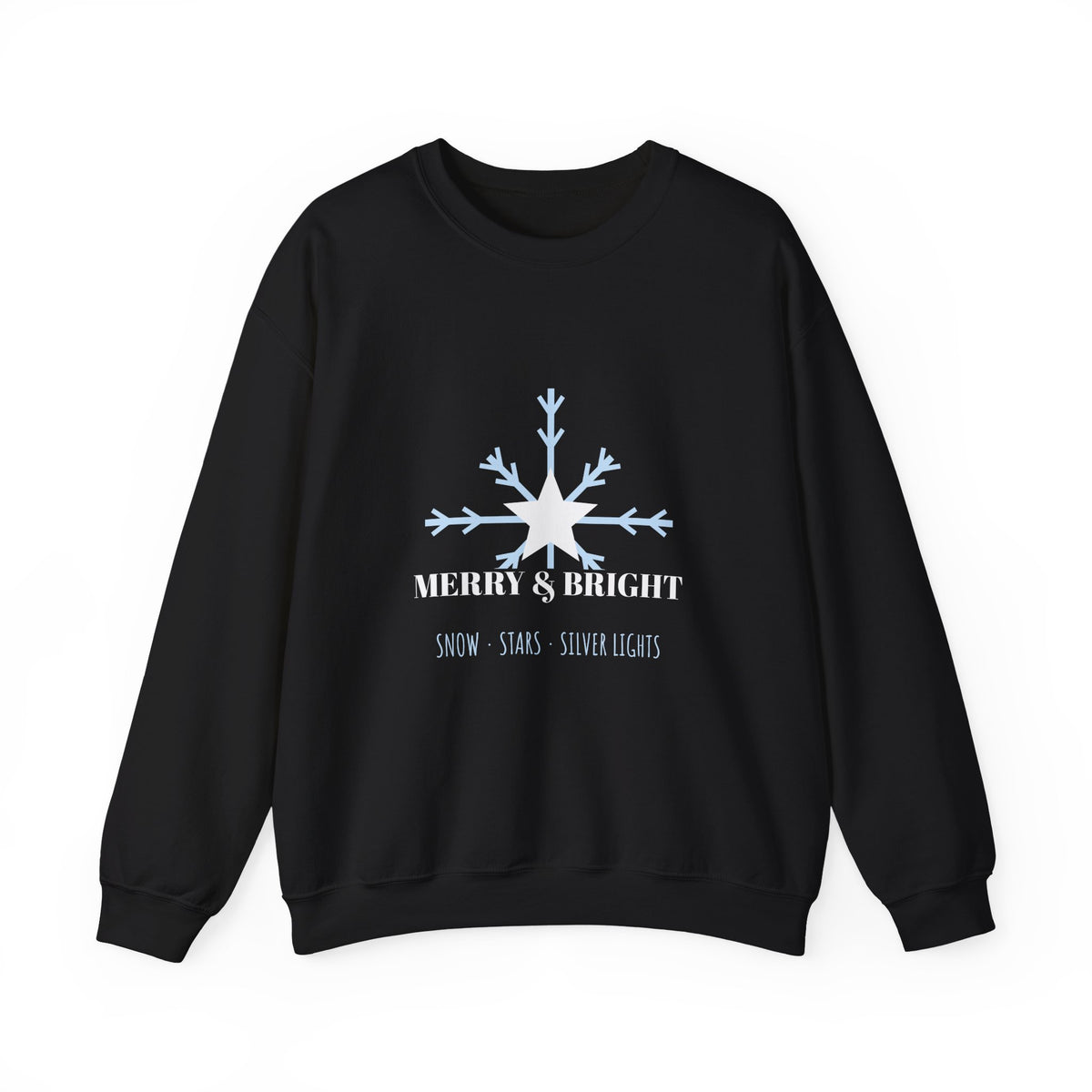 Merry and Bright Sweatshirt, Blue and Silver Christmas Crewneck for Women, Winter Holiday Sweatshirt, Gift for Her, Unisex S-3XL