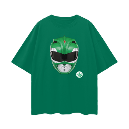 Vintage Like Green Power Ranger Mask Oversized T Shirt