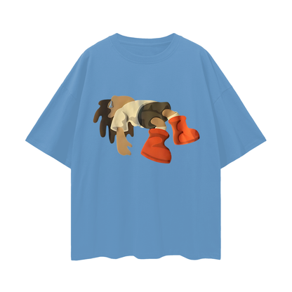 Vintage Like Falling Man Graphic Oversized T Shirt