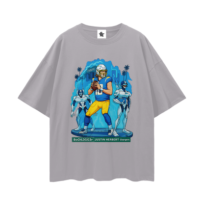 Vintage/Y2K Chargers Justin Herbert Downtown Bootlegger Oversized T Shirt