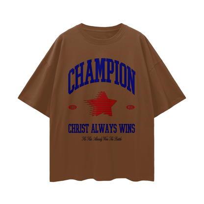 Religious Christ Always Wins 90s Y2K Vintage Like Graphic Oversized T Shirt