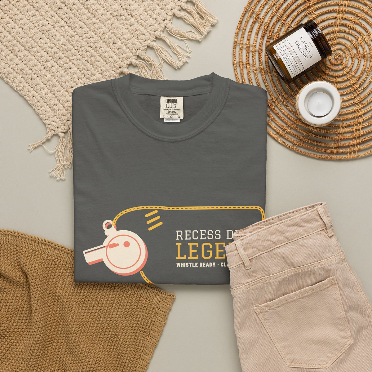 Teacher Shirt, Recess Duty Legend Varsity Tee, Teacher Appreciation Gift, Funny Teacher Tee, Garment-Dyed Cotton