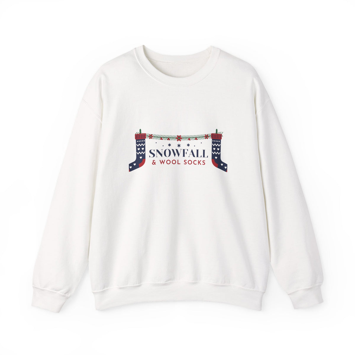 Snowfall and Wool Socks Folk Art Christmas Sweatshirt