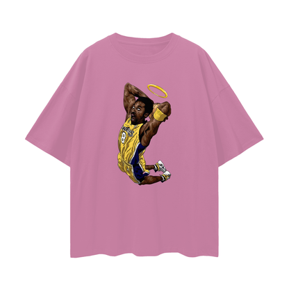 Kobe Bryant Angel Halo 90s Vintage Like Graphic Oversized T Shirt