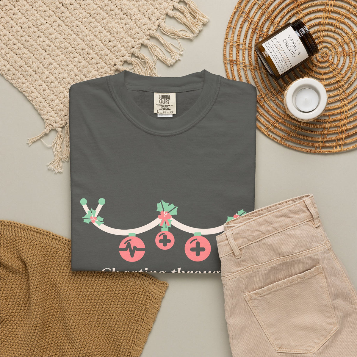 Charting Through the Holidays Tee, Nurse Christmas Shirt