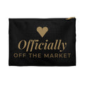 Bride to Be Makeup Bag, Officially Off the Market Cosmetic Bag, Engagement Gift, Bridal Shower Gift, Personalized Pouch