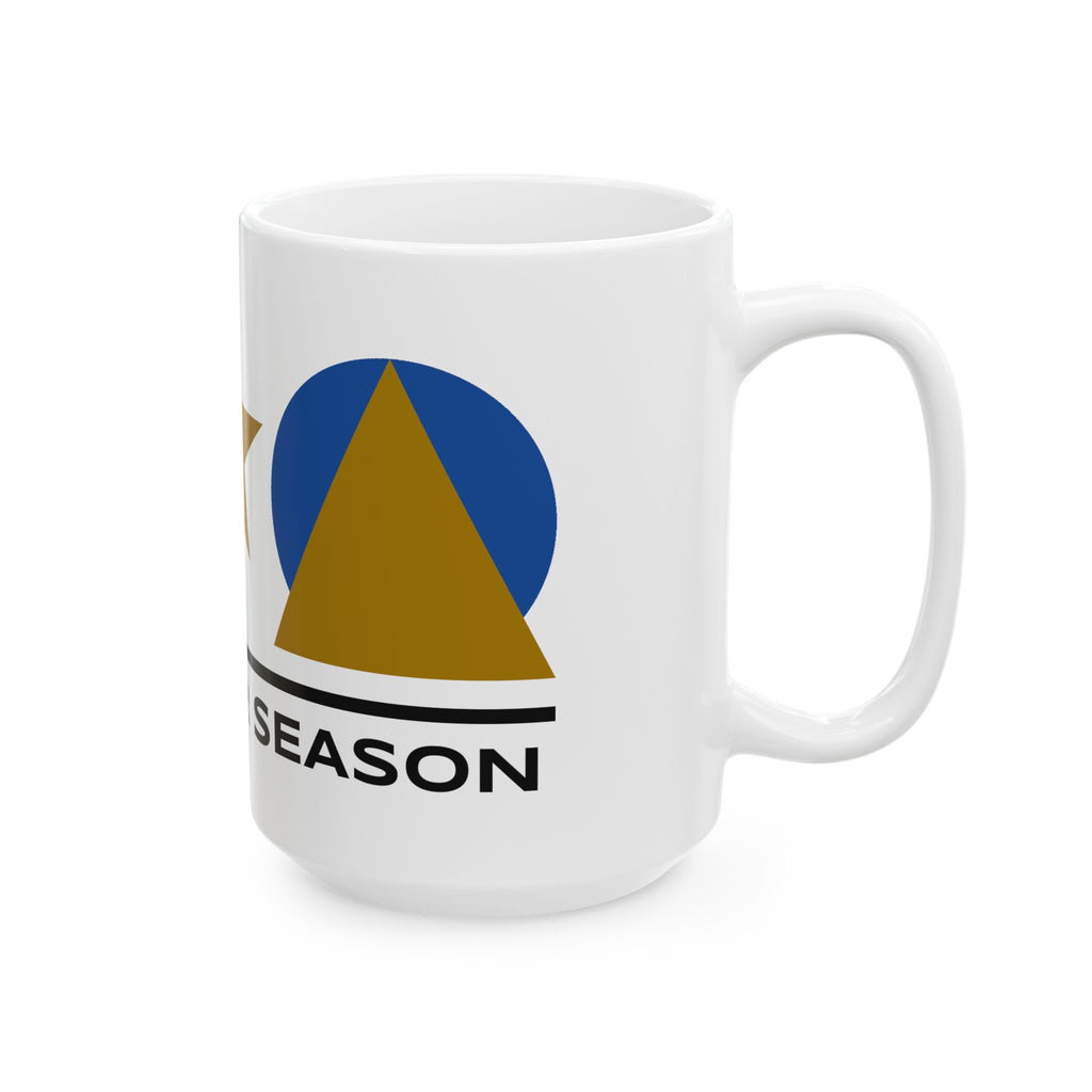 Gold Star Season Bauhaus Geometric Teacher Christmas Mug