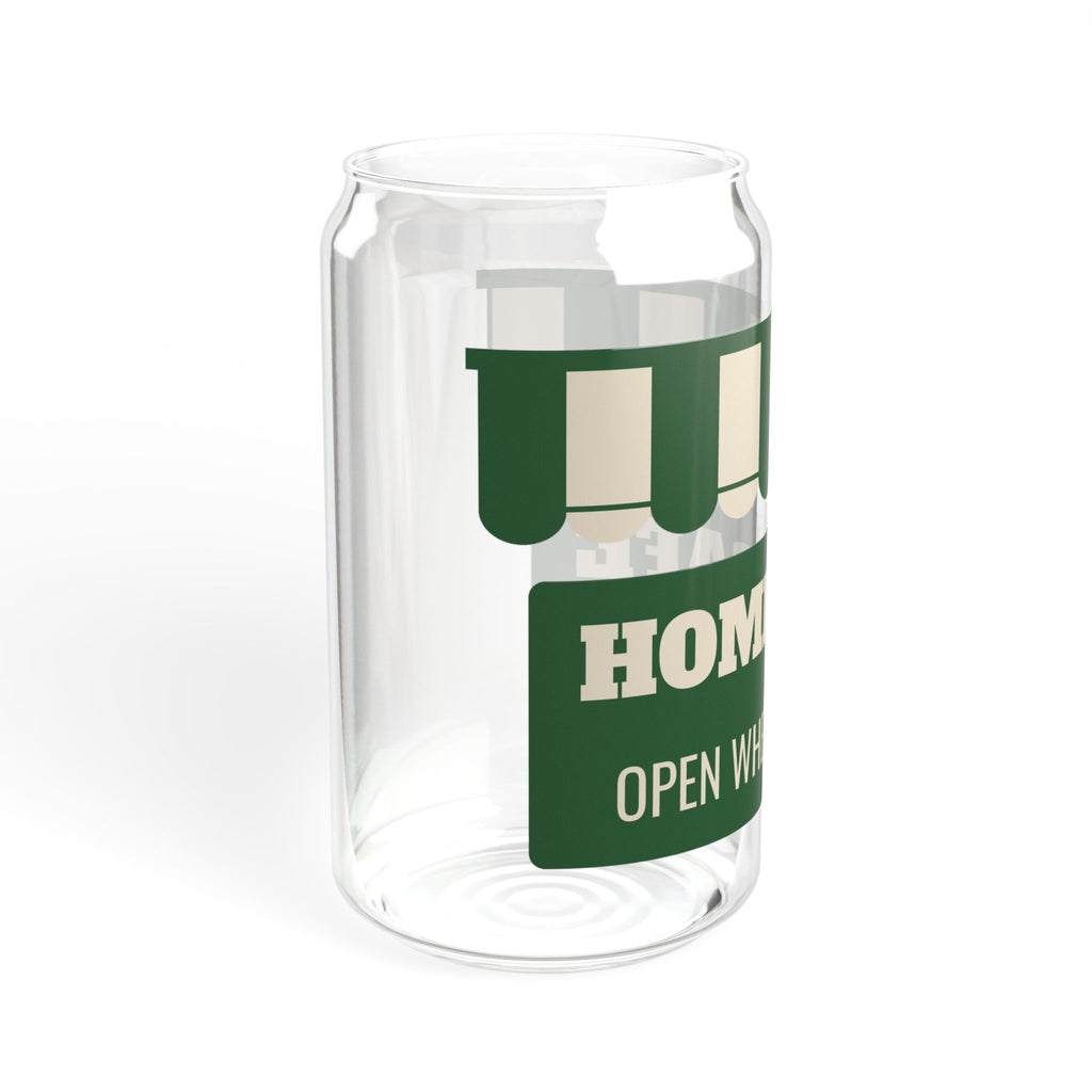 Home Cafe Open When I Wake Up Glass Can Tumbler