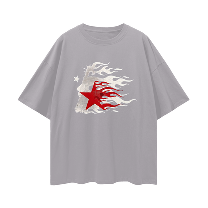 Religious Jesus Hellstar Logo  Like Graphic Oversized T Shirt