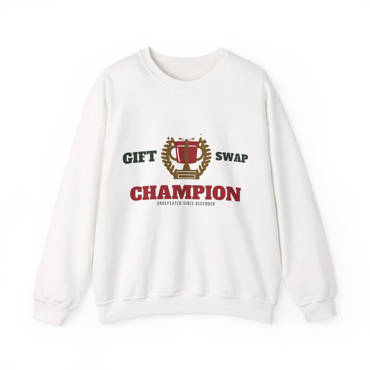 Christmas Sweatshirt for Women, Gift Swap Champion Varsity Crewneck, Gift Exchange Shirt, Holiday Party Sweatshirt