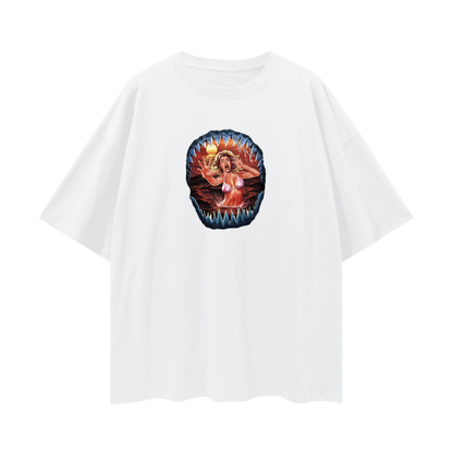 Vintage Like Shark Attack Oversized T Shirt