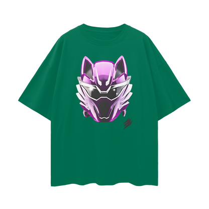 Vintage Like Jungle Fury Purple Power Rangers Mask Oversized T Shirt