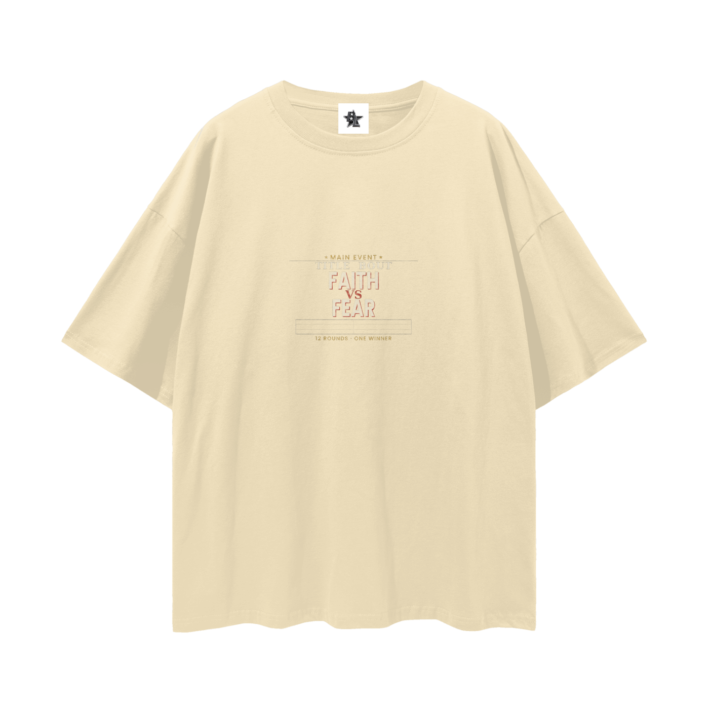 Faith Vs Fear Title Bout Oversized T-Shirt | Christian Streetwear Graphic