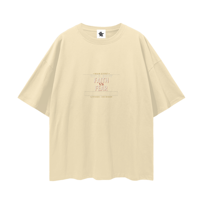 Faith Vs Fear Title Bout Oversized T-Shirt | Christian Streetwear Graphic