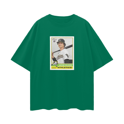 Jacob Wilson Athletics Rookie Card T Shirt Vintage Like Graphic Oversized T Shirt