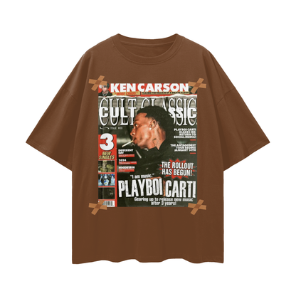 Playboi Carti x Ken Carson Magazine 90s Vintage Like Graphic Oversized T Shirt
