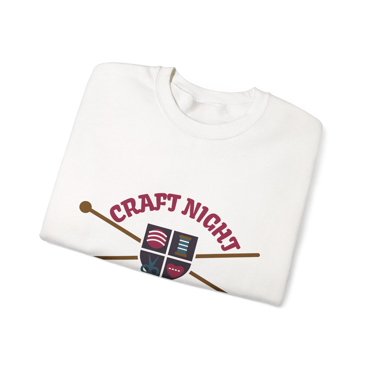 Craft Night Crew Felt Patch Varsity Crewneck Sweatshirt