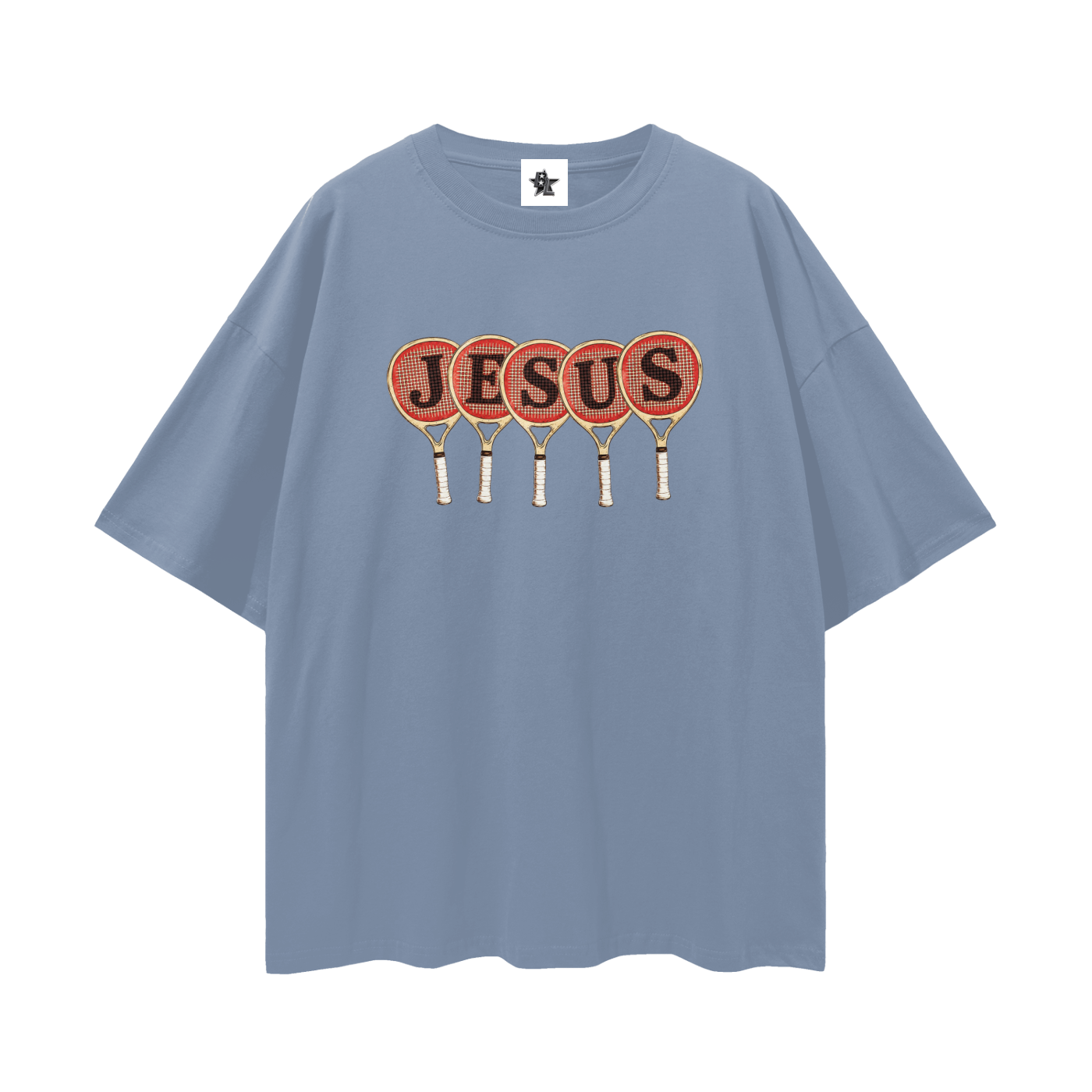 Vintage/Y2K Religious Jesus Tennis Racket Oversized T Shirt