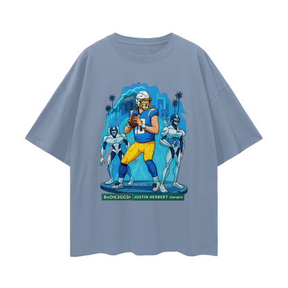 Vintage/Y2K Chargers Justin Herbert Downtown Bootlegger Oversized T Shirt