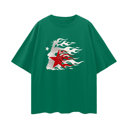 Religious Jesus Hellstar Logo  Like Graphic Oversized T Shirt