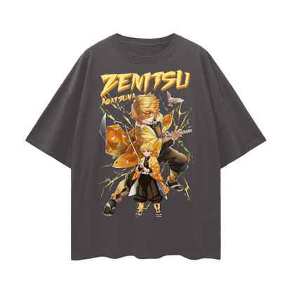 Vintage/Y2K Demon Slayer Zenitsu Agatsuma Anime Oversized T Shirt