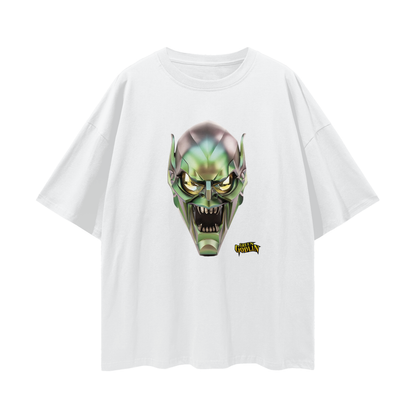 Spiderman Green Goblin Mask Vintage Like Graphic Oversized T Shirt