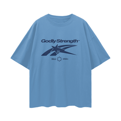 Religious Godly Strength Gym 90s Y2K Vintage Like Graphic Oversized T Shirt