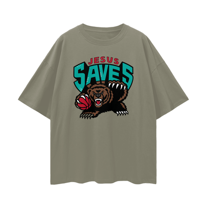 Religious Vintage/Y2K Jesus Saves Oversized T Shirt