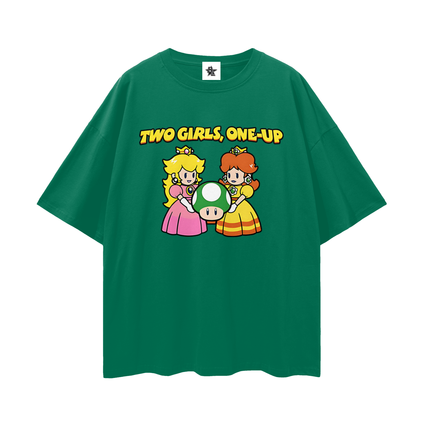 Funny Vintage/Y2K Two Girls One Up Oversized T Shirt