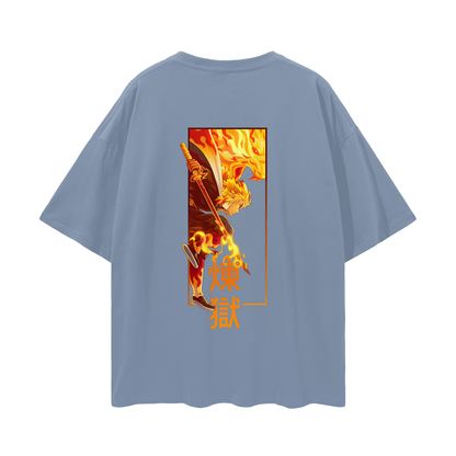 Vintage/Y2K Demon Flamehashira Slayer Anime Oversized T Shirt