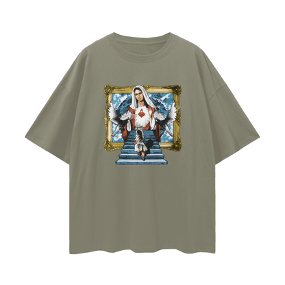 Religious Jesus Stairway To Heaven Graphic Oversized T Shirt