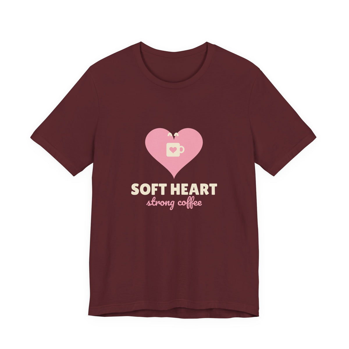 Soft Heart Strong Coffee Shirt, Minimal Coffee Lover Tee for Women, Cute Coffee T-Shirt, Gift for Her, Unisex S-3XL