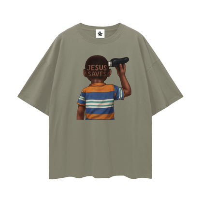 Vintage/Y2K Religious Jesus Saves Oversized T Shirt