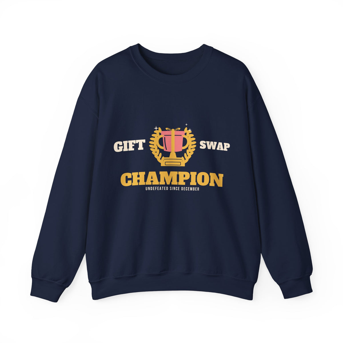 Christmas Sweatshirt for Women, Gift Swap Champion Varsity Crewneck, Gift Exchange Shirt, Holiday Party Sweatshirt