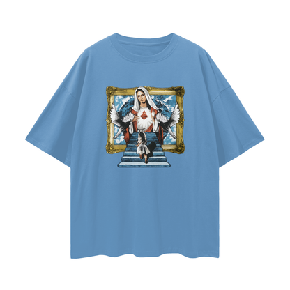 Religious Jesus Stairway To Heaven Graphic Oversized T Shirt
