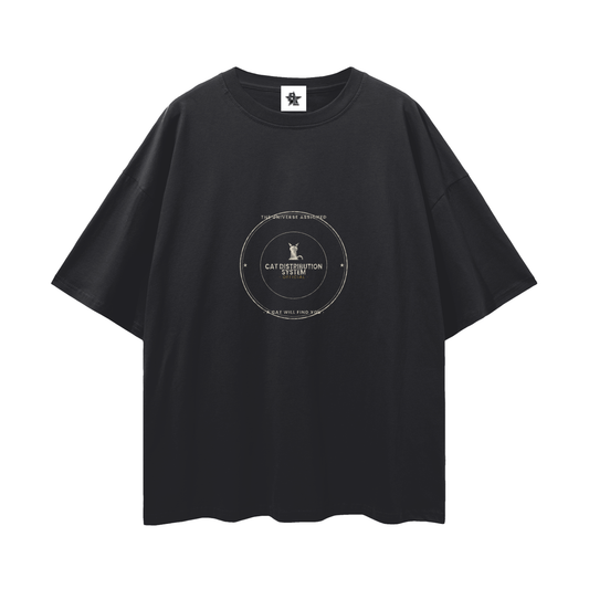 Cat Distribution System Oversized T-Shirt | Funny Vintage Graphic