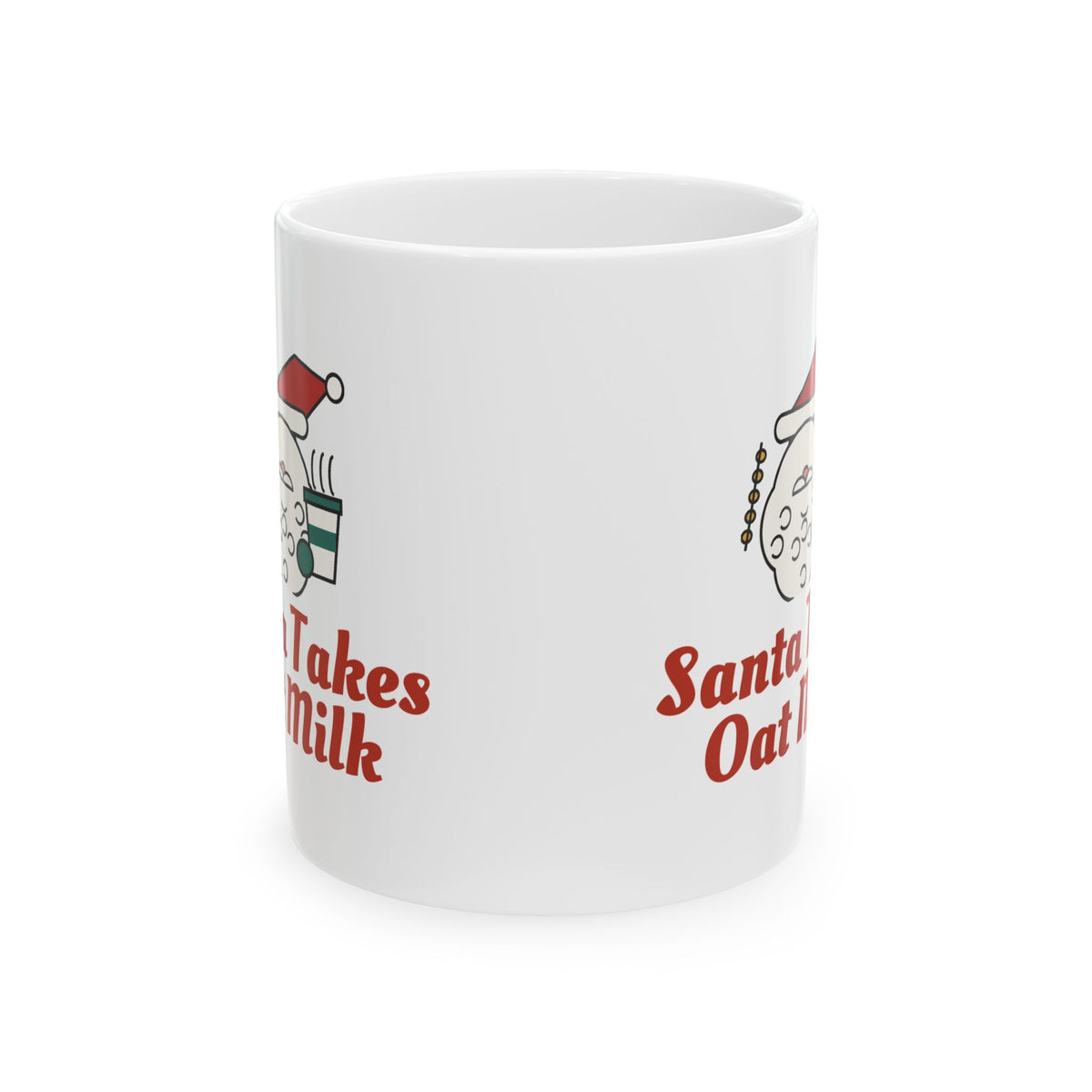 Santa Takes Oat Milk mug, 11oz front view