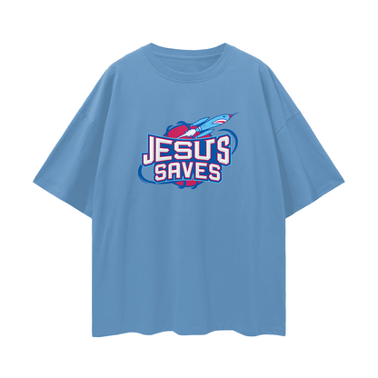 Religious Jesus Saves Vintage Houston Rockets Like Graphic Oversized T Shirt