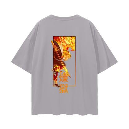 Vintage/Y2K Demon Flamehashira Slayer Anime Oversized T Shirt